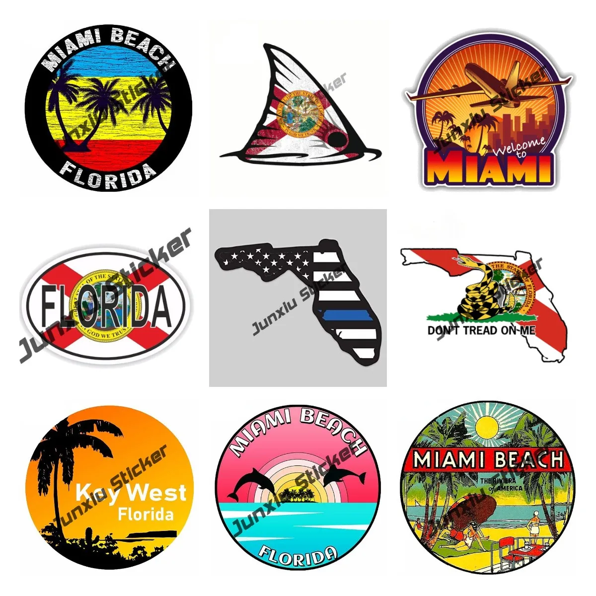 Laptop Accessories Logo - Creatieve Florida Vlag Sticker Vinyl Decal