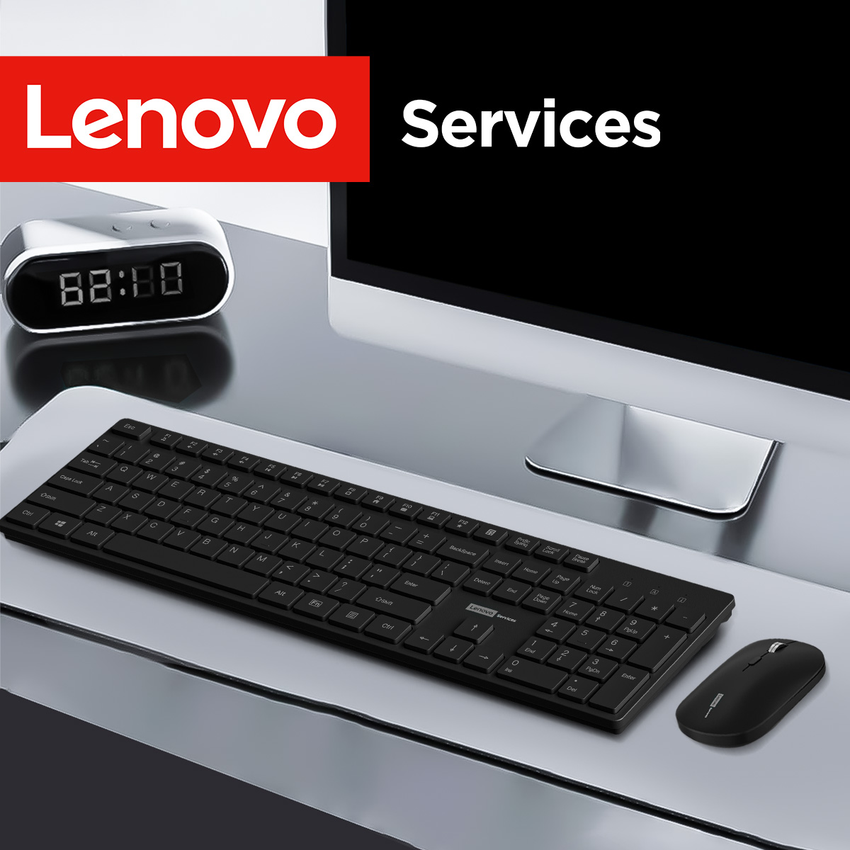 Mini Wireless Mouse - Lenovo KN220 Silent 2.4G draadloos toetsenbord-muiscombinatie,
