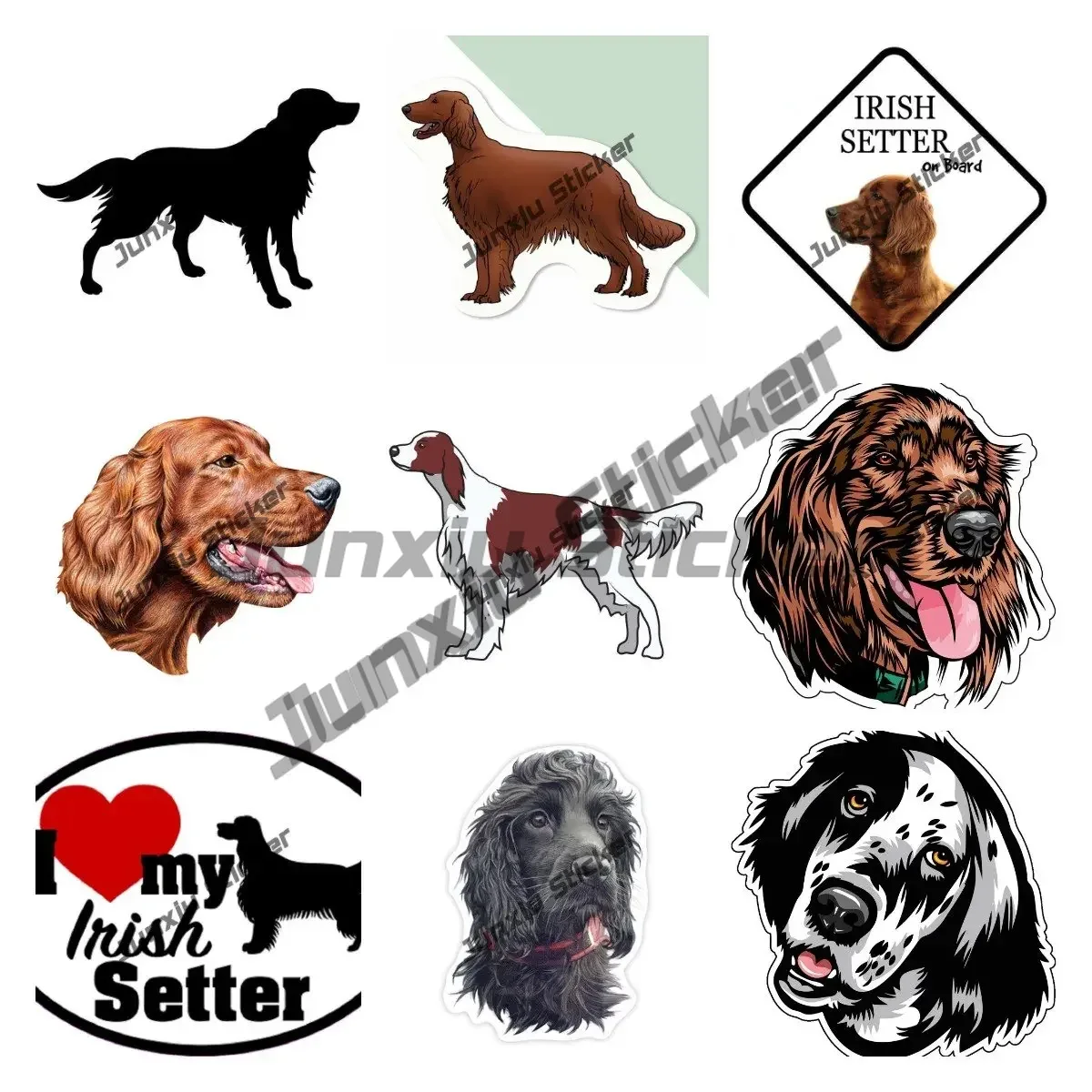 Laptop Accessories Logo - Ierse Setter vinyl sticker I Love