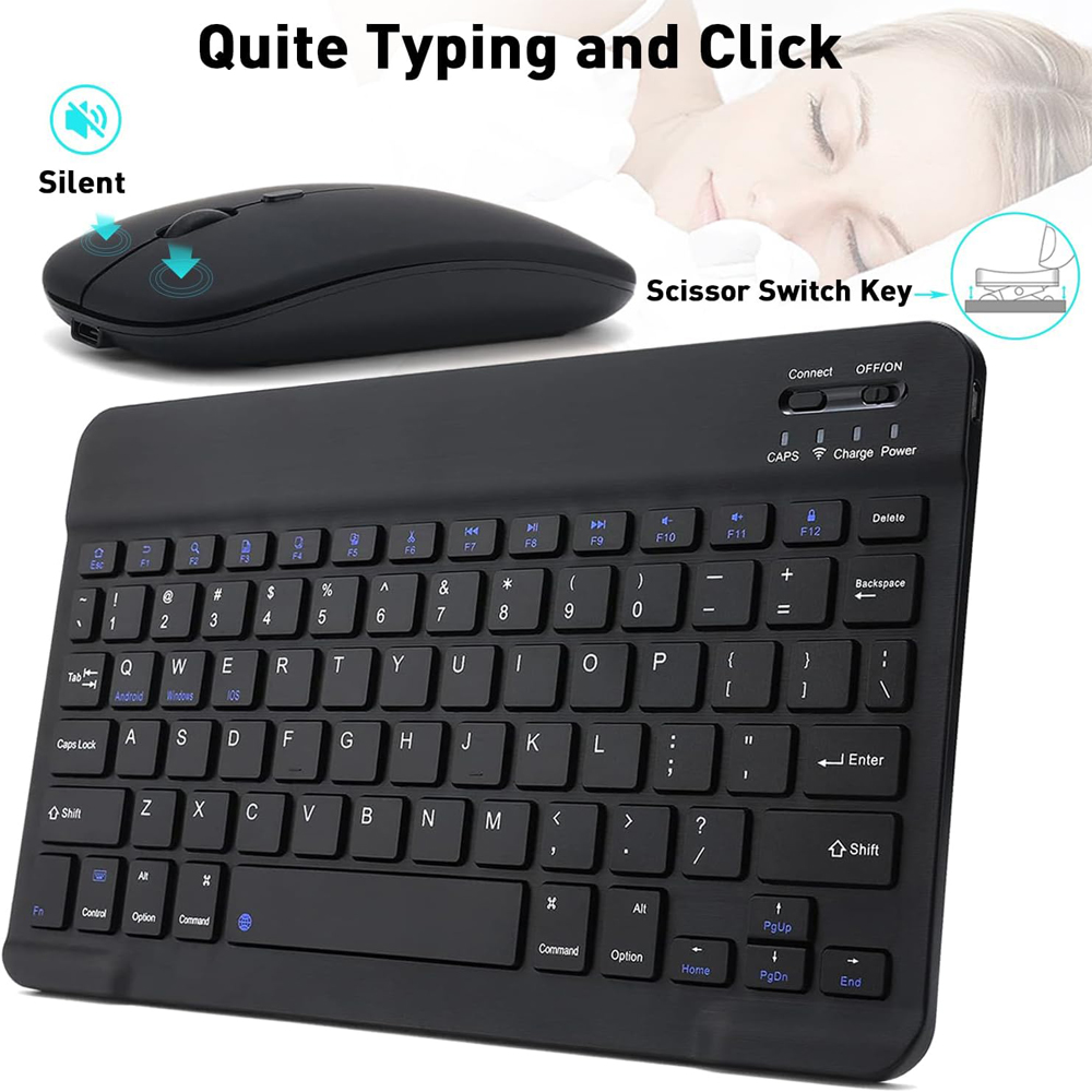 Mini Wireless Mouse - 10 inch draadloos Bluetooth-minitoetsenbord voor iOS-telefoon,