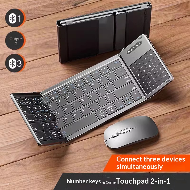 Mini Wireless Mouse - Mengzu Tri Fold draadloos Bluetooth-toetsenbord met